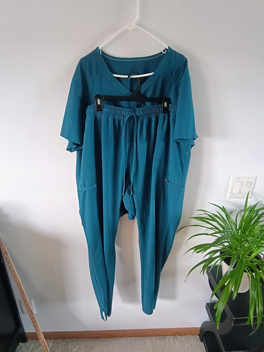 Scrubstar Teal Scrub Set 3XL Plus Size Stretch Nurse Medical Cargo Two Piece